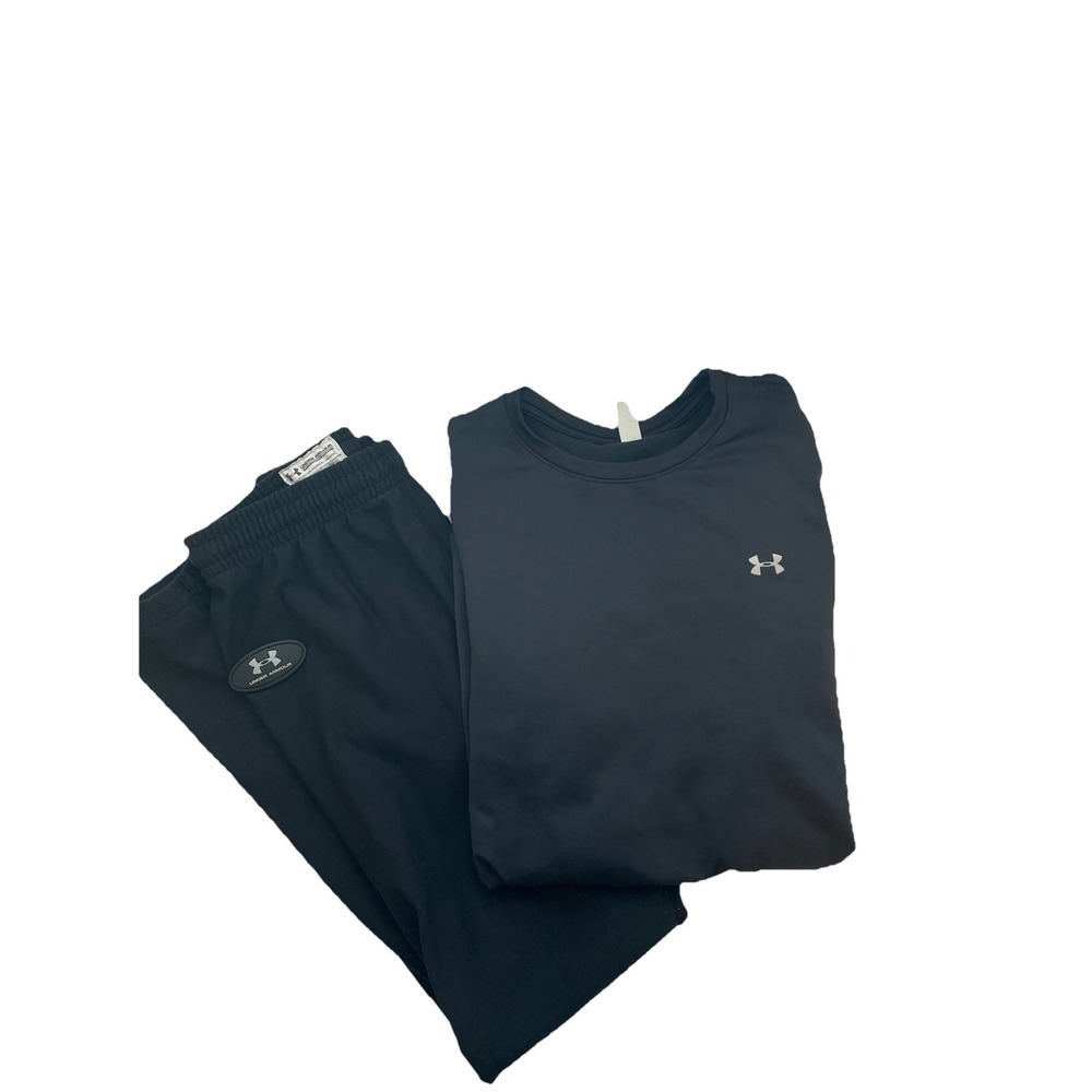 Under Armour Womens ColdGear Top and Bottoms Set Black Small Fitted Base Layer‎